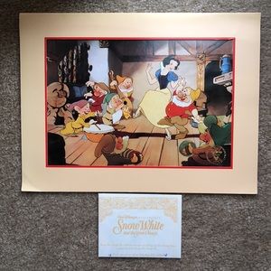 Walt Disney's Snow White Commemorative Lithograph, 1994 12" x 16" w/receipt
